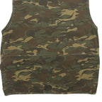 OUTDOOR Mens Green Camouflage Gilet L Cotton Woven Military Cargo Pockets
