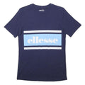 ELLESSE Mens Navy Blue Graphic T-Shirt S Short Sleeve Crew Neck Logo Print
