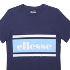 ELLESSE Mens Navy Blue Graphic T-Shirt S Short Sleeve Crew Neck Logo Print