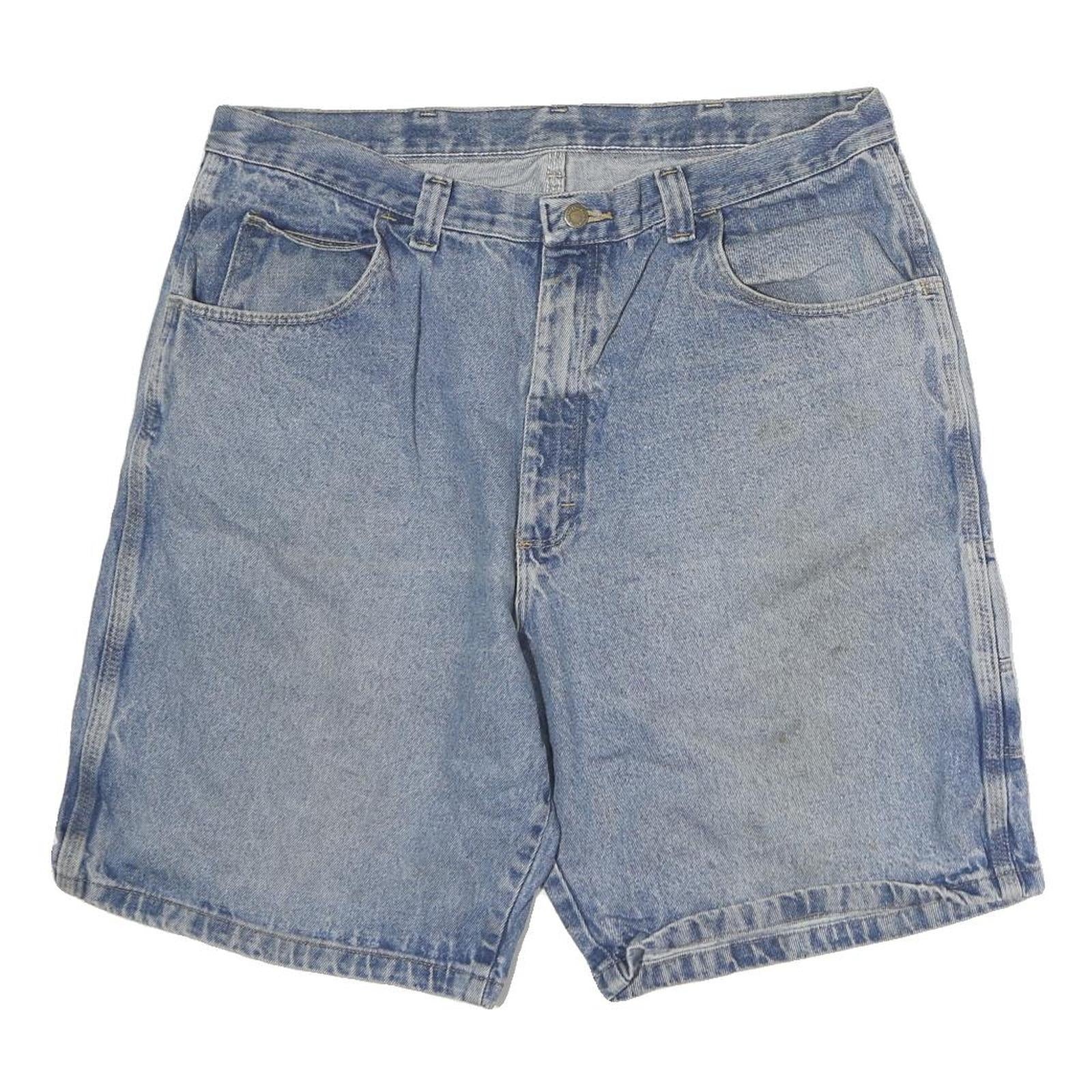 WRANGLER Womens Denim Blue Casual Shorts L W38 Relaxed Fit Cotton Pockets