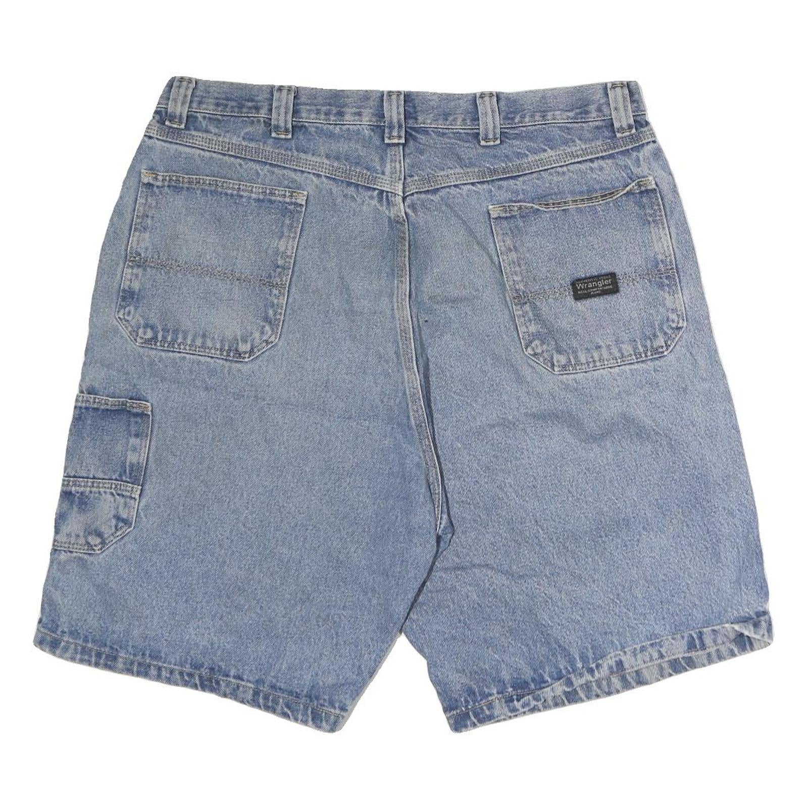 WRANGLER Womens Denim Blue Casual Shorts L W38 Relaxed Fit Cotton Pockets