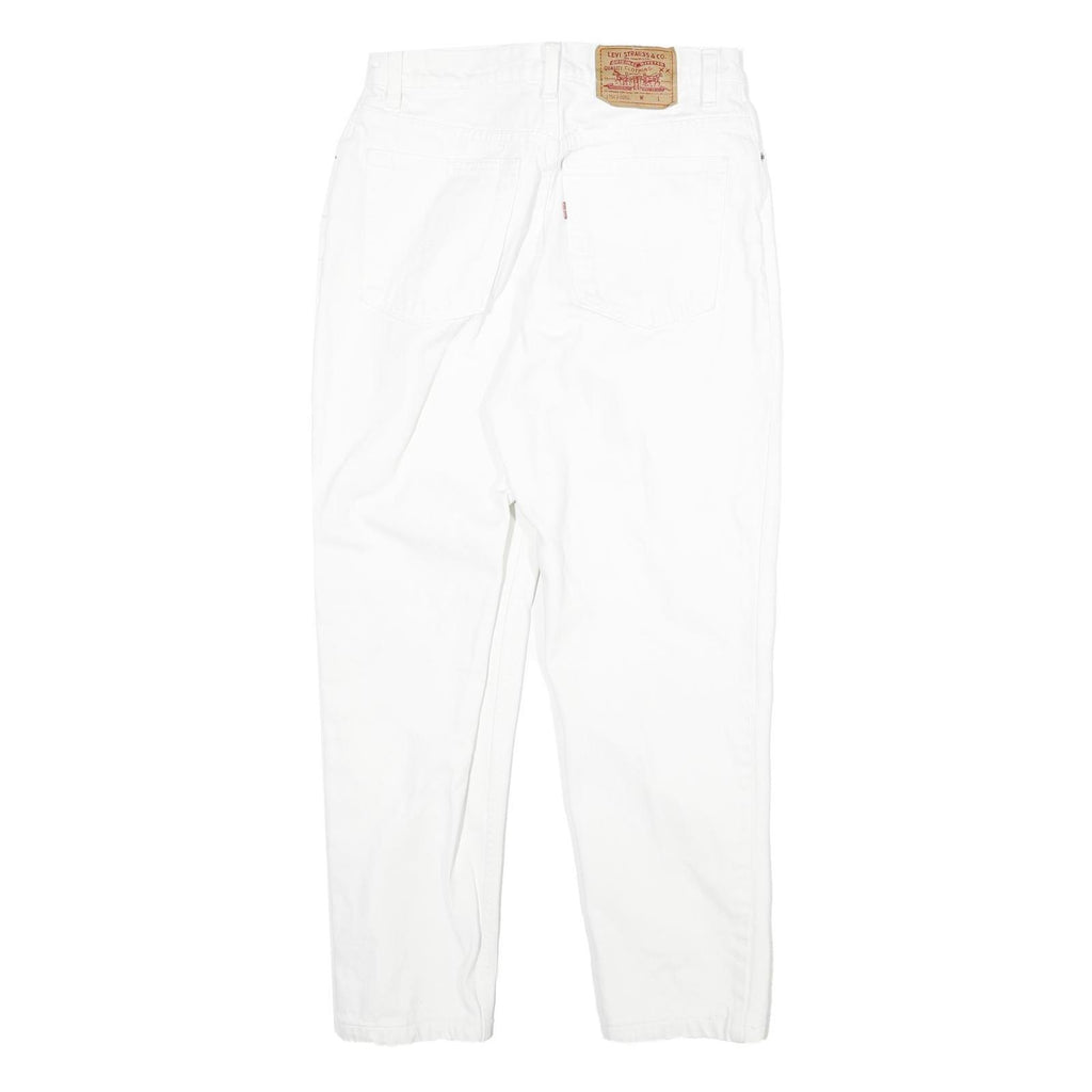 LEVI'S Womens Relaxed White Denim Jeans Cotton Blend Zip W28 L26 Classic Casual