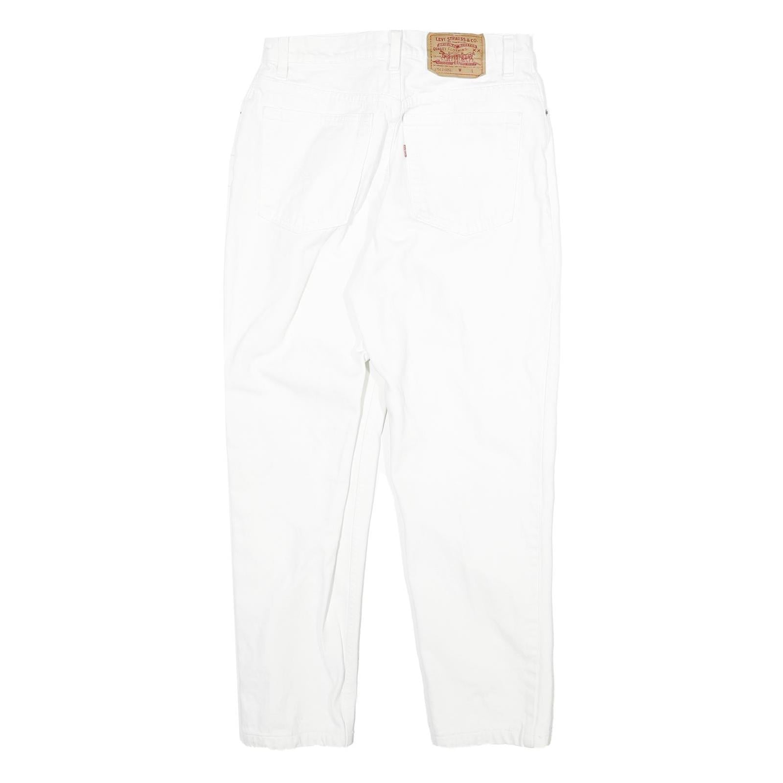 LEVI'S Womens Relaxed White Denim Jeans Cotton Blend Zip W28 L26 Classic Casual