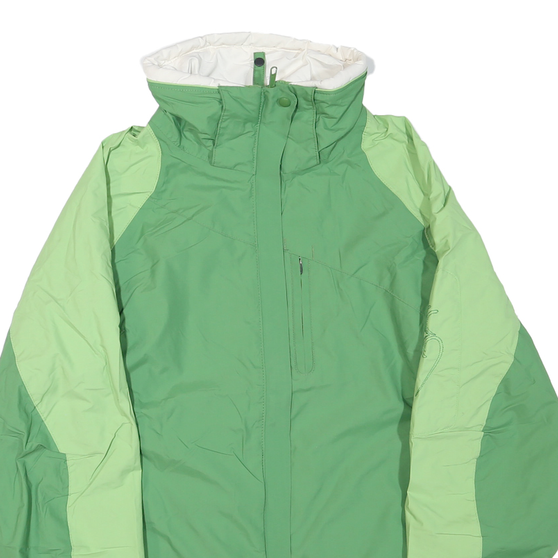 COLUMBIA Womens Green & Light Green Outdoor Jacket M Polyester Blend Zip Sport