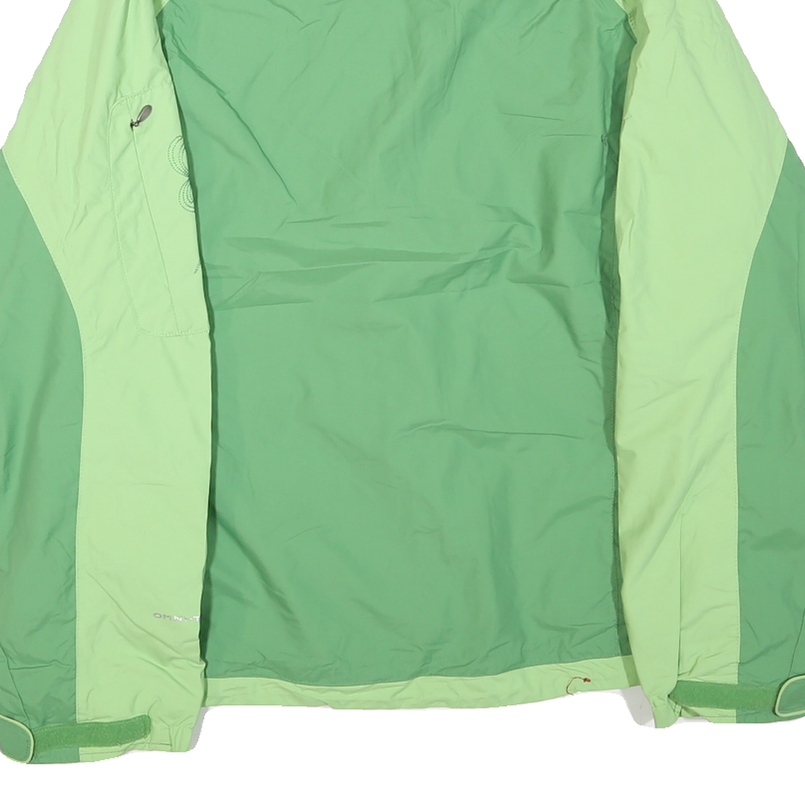 COLUMBIA Womens Green & Light Green Outdoor Jacket M Polyester Blend Zip Sport