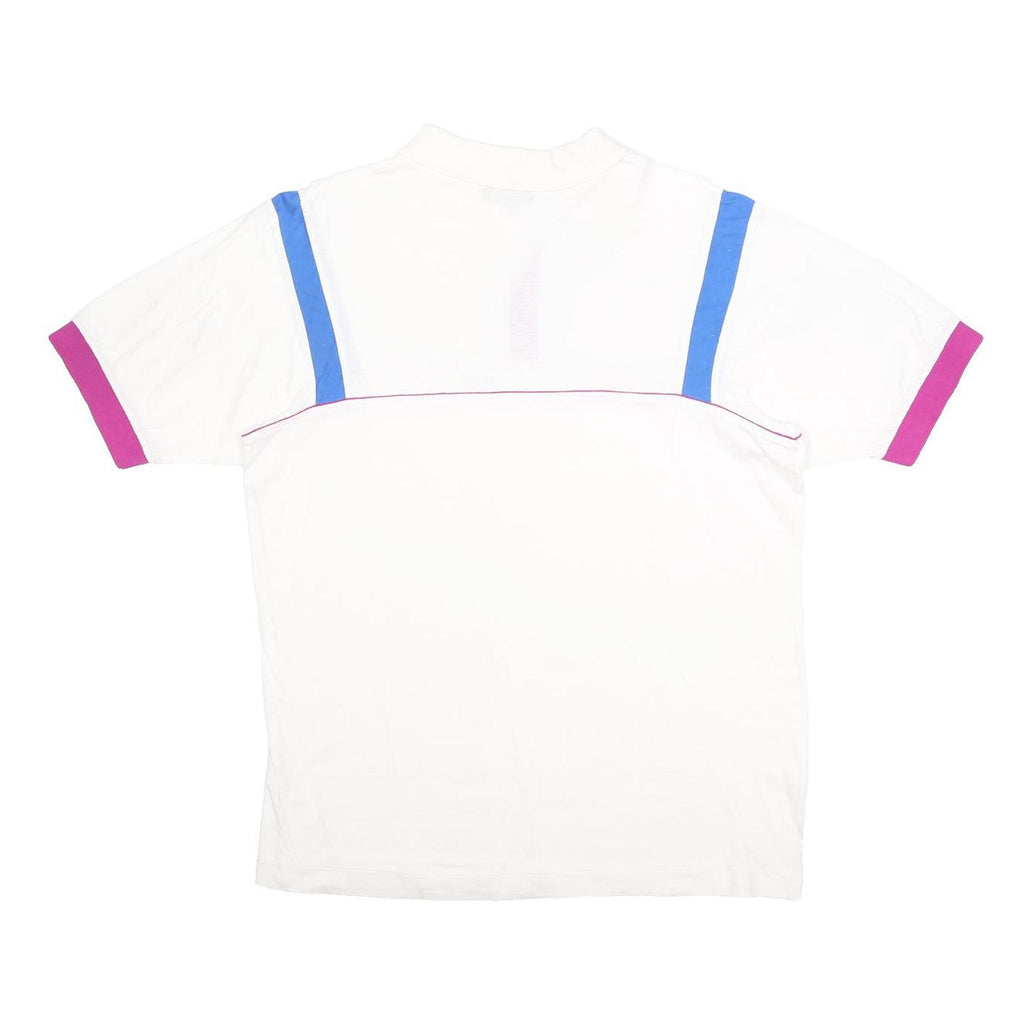 FILA Mens White & Blue Polo Shirt XL Short Sleeve Cotton Classic Sport