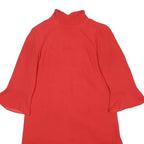 KAREN MILLEN Womens Red Day Polyester Plain 3/4 Sleeve Knee Length UK 14 Dress