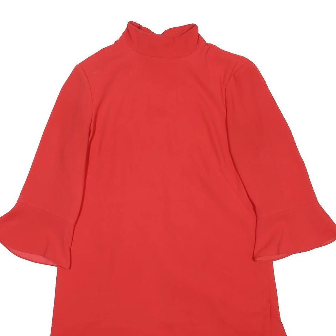 KAREN MILLEN Womens Red Day Polyester Plain 3/4 Sleeve Knee Length UK 14 Dress