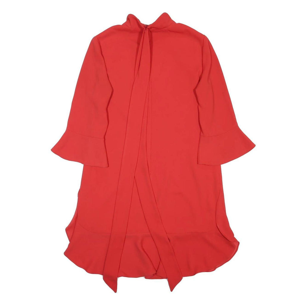 KAREN MILLEN Womens Red Day Polyester Plain 3/4 Sleeve Knee Length UK 14 Dress