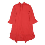 KAREN MILLEN Womens Red Day Polyester Plain 3/4 Sleeve Knee Length UK 14 Dress