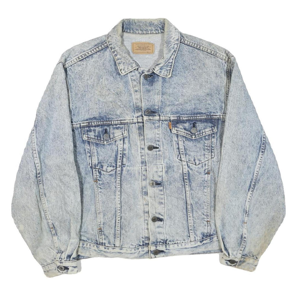 LEVI'S Womens Blue Denim Jacket L Cotton Blend Button Closure Classic