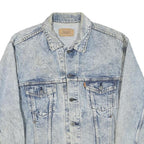 LEVI'S Womens Blue Denim Jacket L Cotton Blend Button Closure Classic
