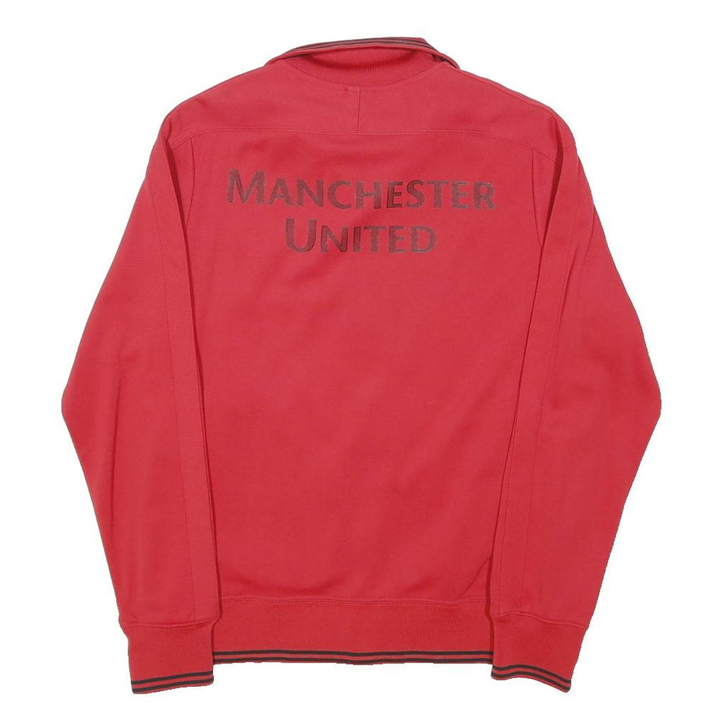 NIKE Mens Red Manchester United Zip Jacket L Polyester Blend Sportswear