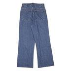 H&M Womens Relaxed Blue Denim Raw Hem Wide-Leg Jeans W27 L27 Relaxed Fit