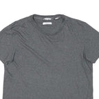 CALVIN KLEIN JEANS Womens Grey M Short Sleeve Crew Neck Plain Cotton Blend