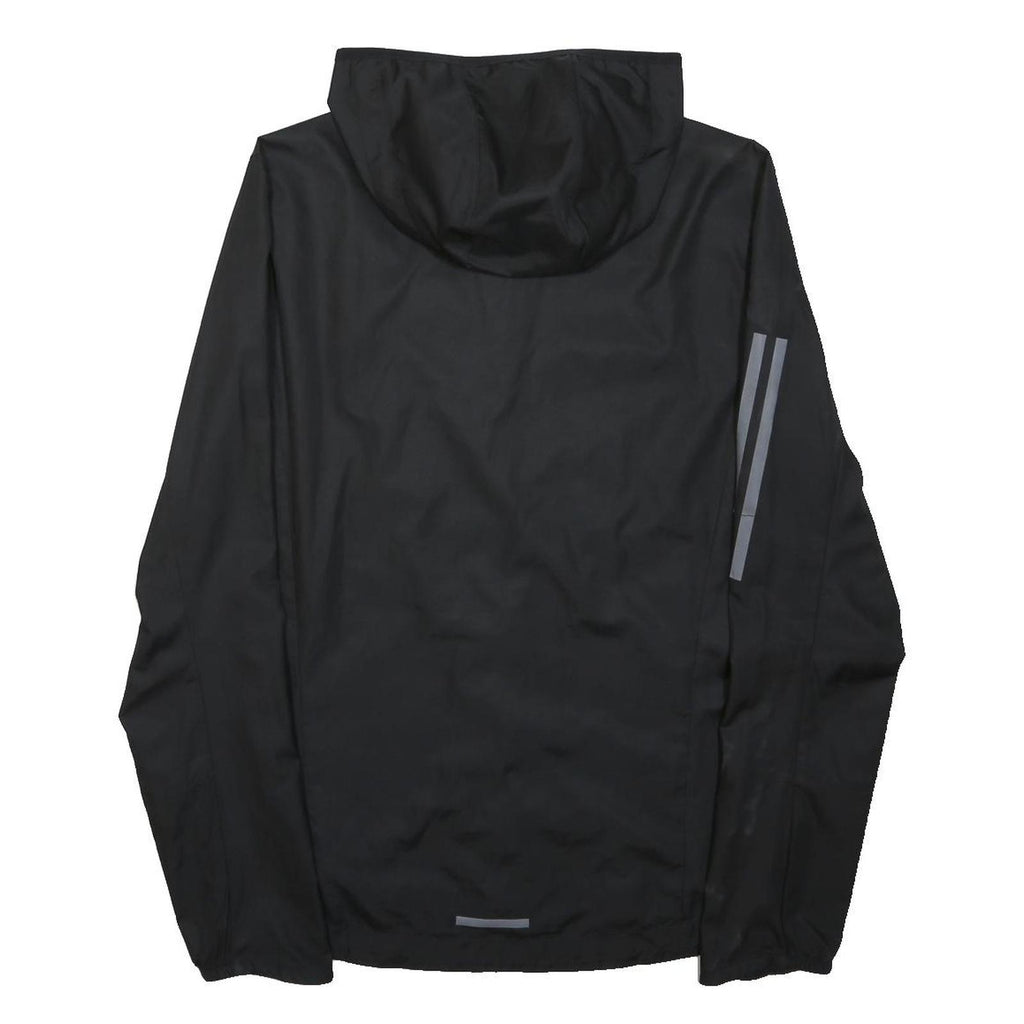 ADIDAS Mens Black Lightweight Hooded Jacket XS Polyester Plain Zip Sports