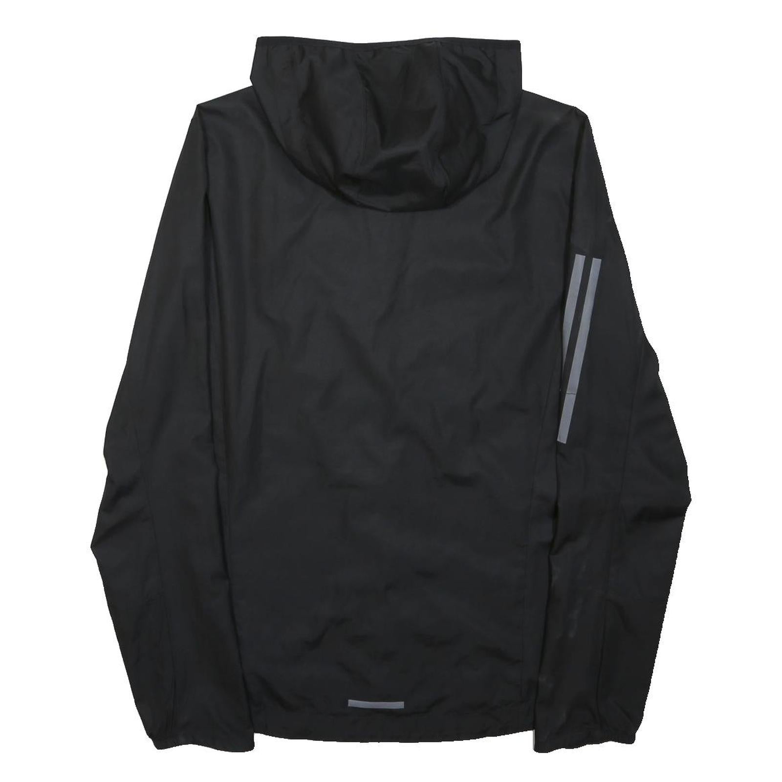 ADIDAS Mens Black Lightweight Hooded Jacket XS Polyester Plain Zip Sports