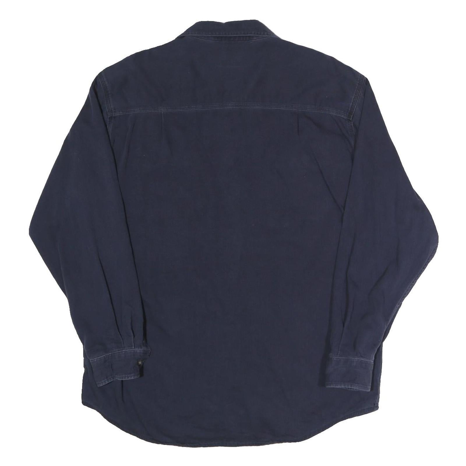 CARHARTT Mens Blue Work Shirt L FR Cotton Blend Classic Button Pocket