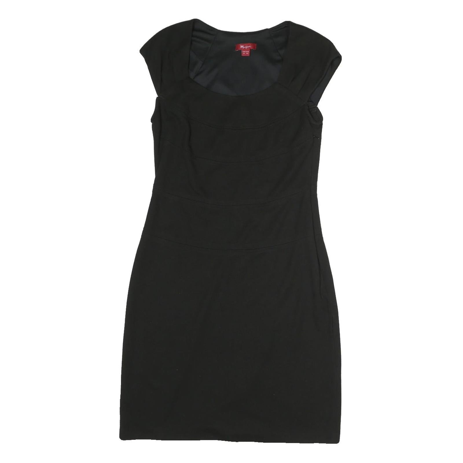 MONSOON Womens Black Bodycon Polyester Dress Short Sleeve Short UK 12 Elegant