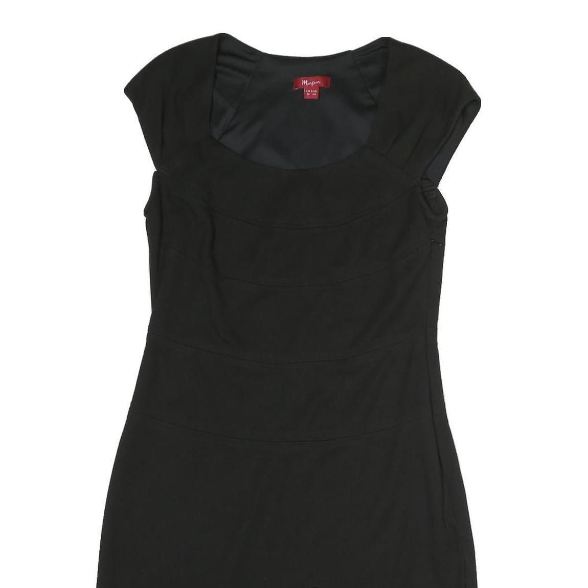 MONSOON Womens Black Bodycon Polyester Dress Short Sleeve Short UK 12 Elegant