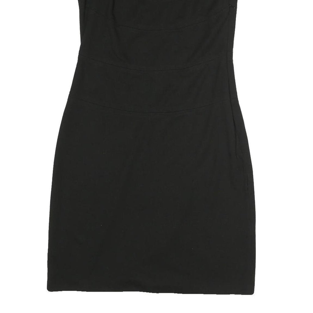 MONSOON Womens Black Bodycon Polyester Dress Short Sleeve Short UK 12 Elegant