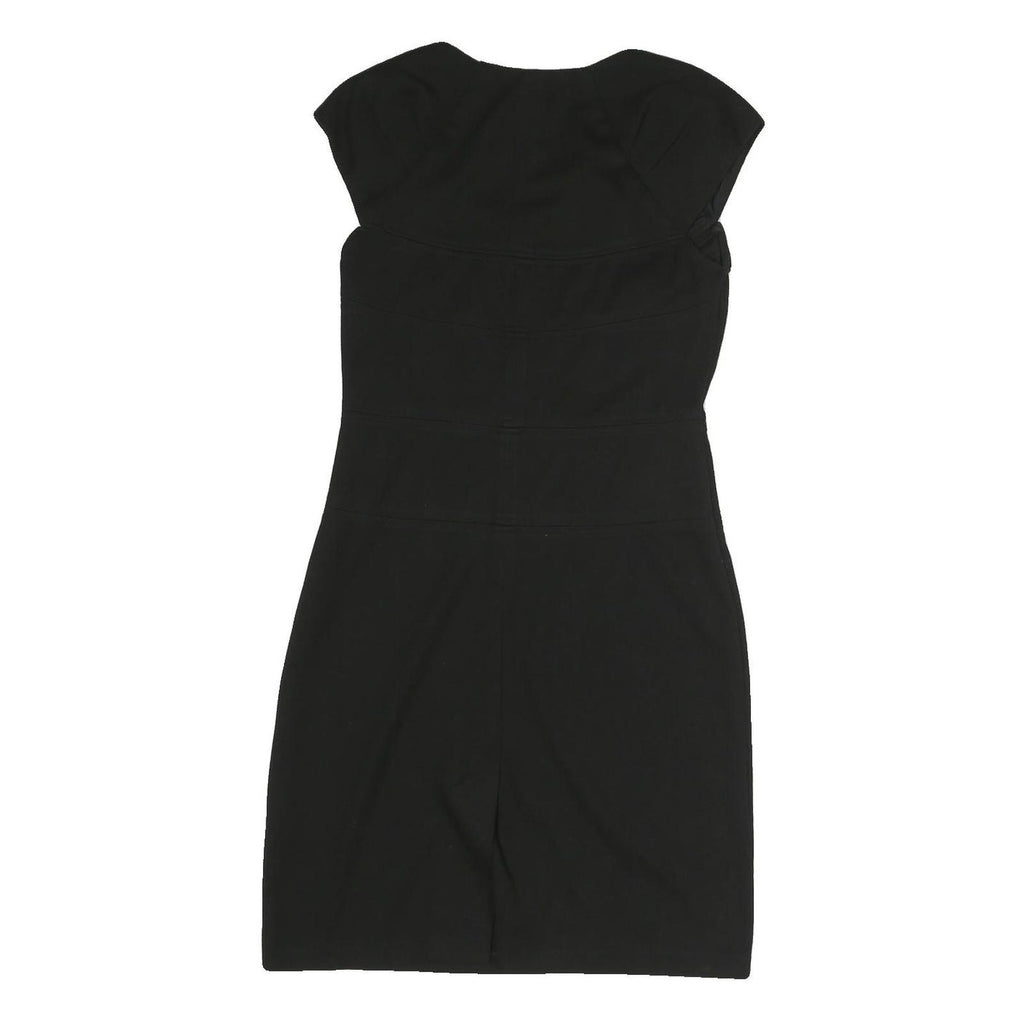 MONSOON Womens Black Bodycon Polyester Dress Short Sleeve Short UK 12 Elegant