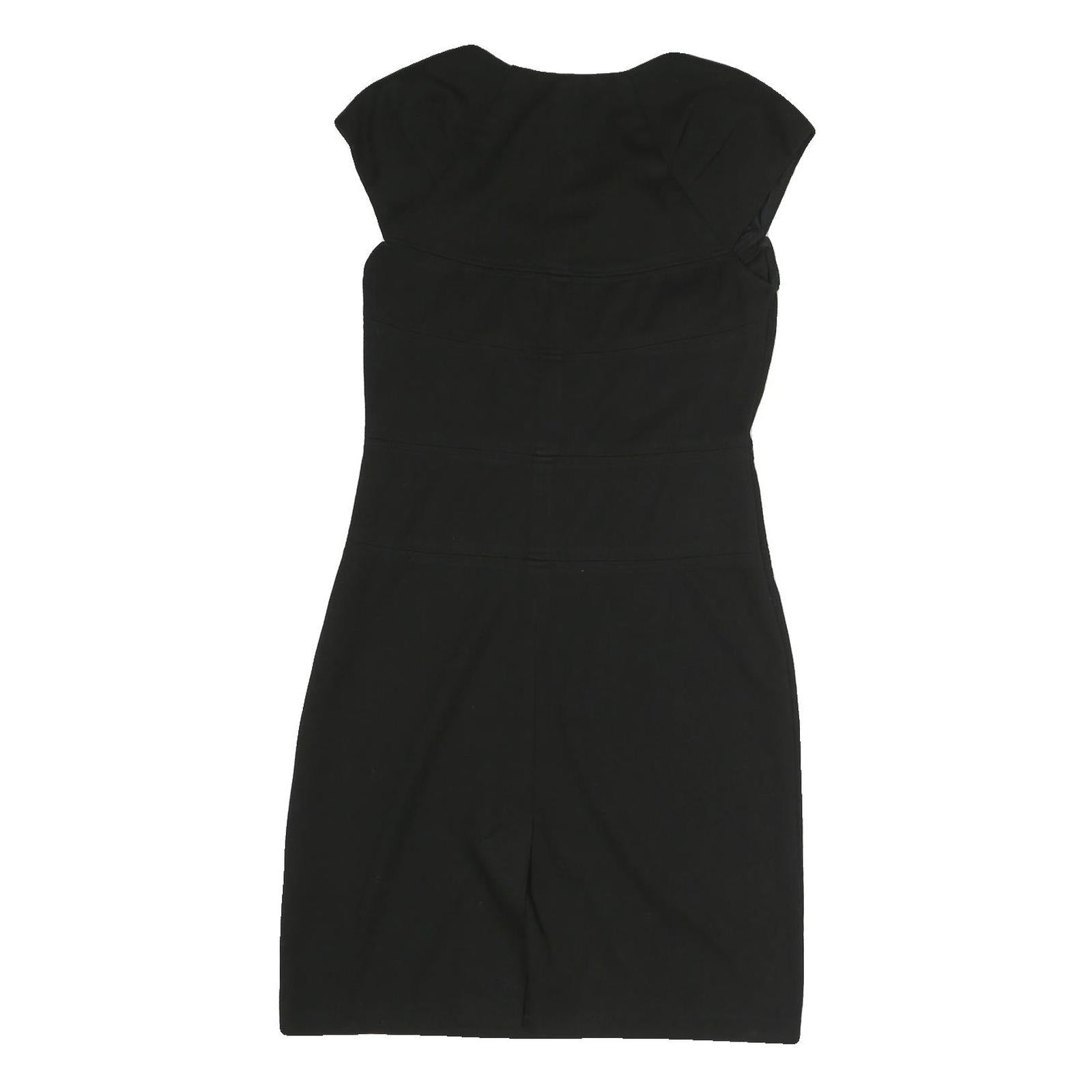 MONSOON Womens Black Bodycon Polyester Dress Short Sleeve Short UK 12 Elegant