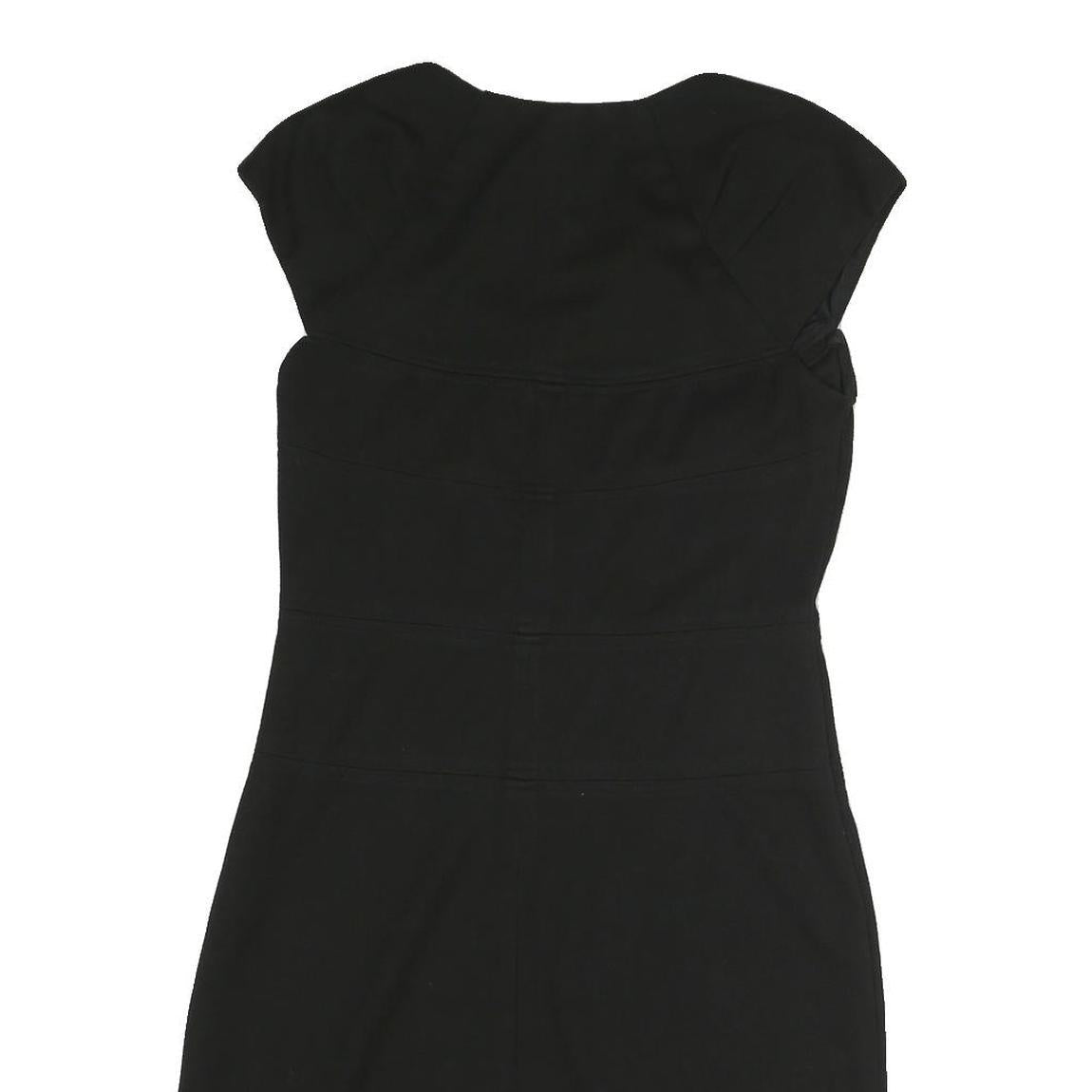 MONSOON Womens Black Bodycon Polyester Dress Short Sleeve Short UK 12 Elegant