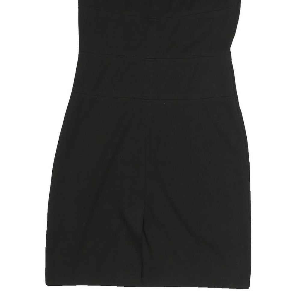 MONSOON Womens Black Bodycon Polyester Dress Short Sleeve Short UK 12 Elegant