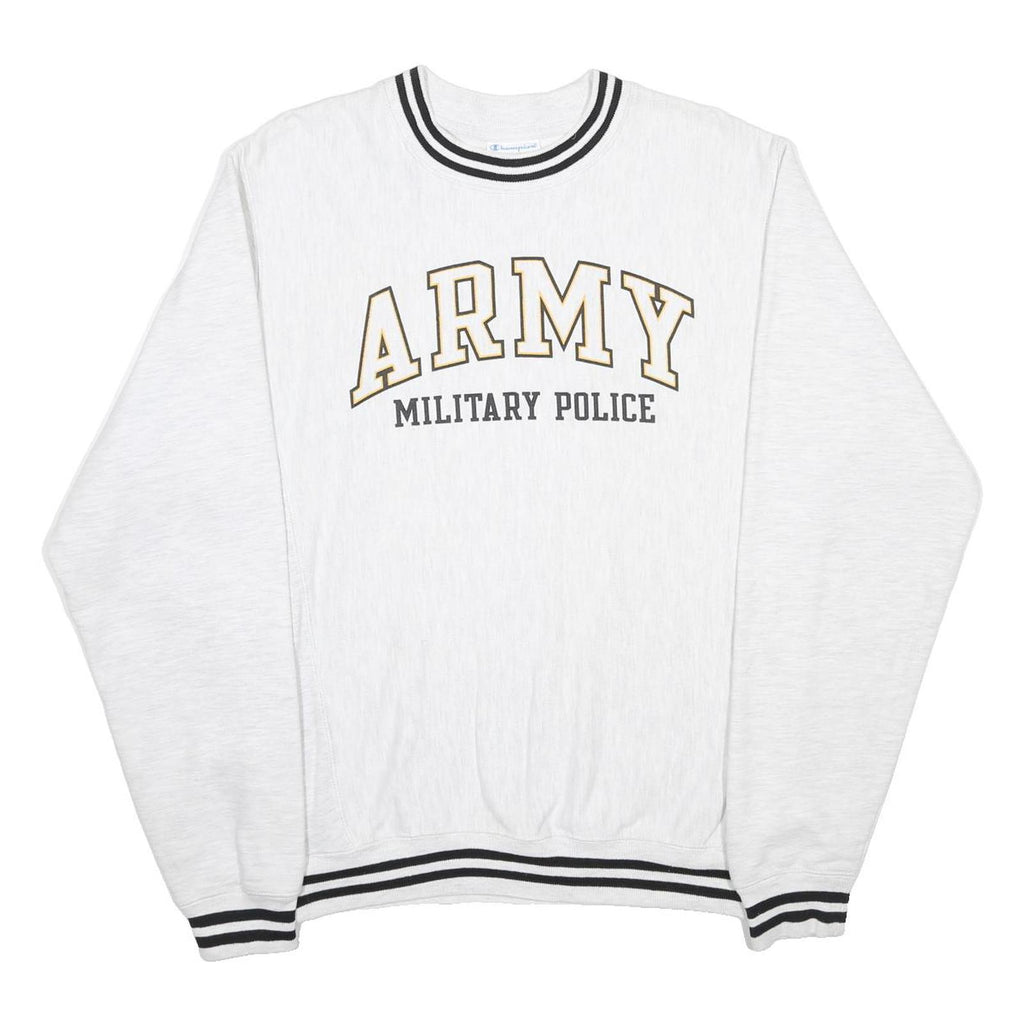 CHAMPION REVERSE WEAVE Mens White Army Military Police Crew Neck S Cotton