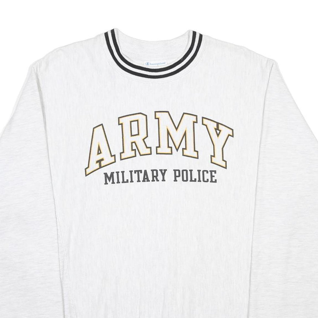 CHAMPION REVERSE WEAVE Mens White Army Military Police Crew Neck S Cotton