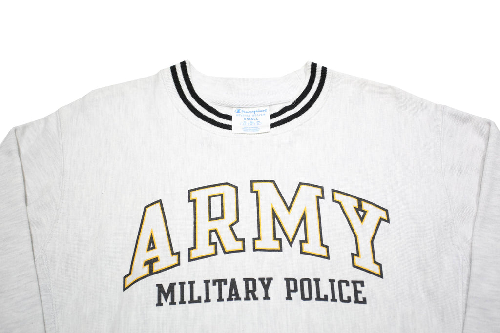 CHAMPION REVERSE WEAVE Mens White Army Military Police Crew Neck S Cotton