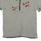 MG VULPINARI Womens Black & Cream Butterfly Printed Top Short Sleeve Round Neck