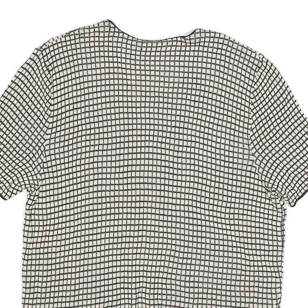 MG VULPINARI Womens Black & Cream Butterfly Printed Top Short Sleeve Round Neck