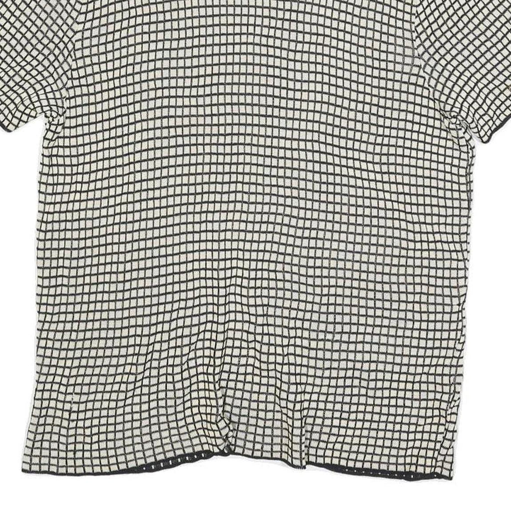 MG VULPINARI Womens Black & Cream Butterfly Printed Top Short Sleeve Round Neck