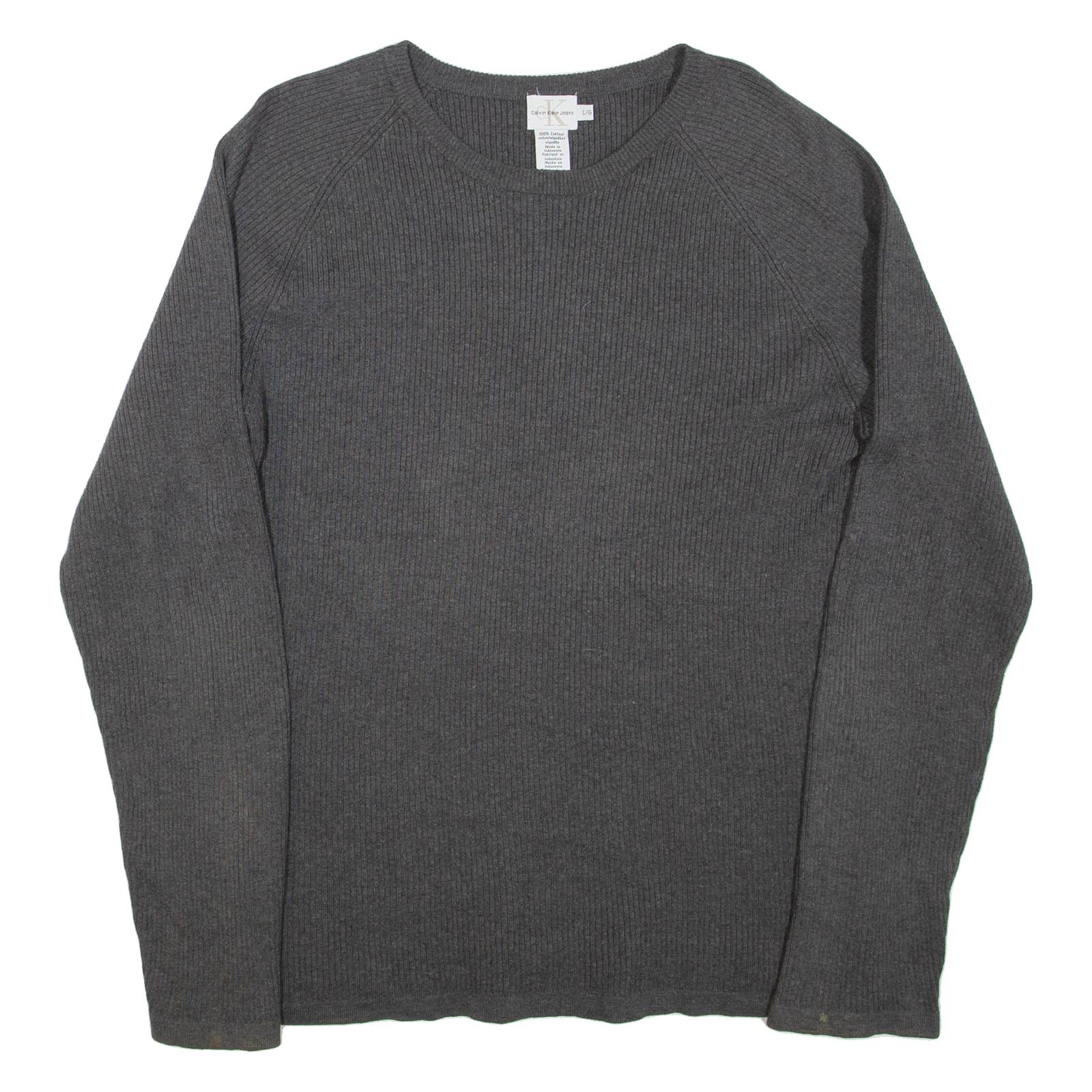 CALVIN KLEIN Mens Jumper Grey Tight Knit XL