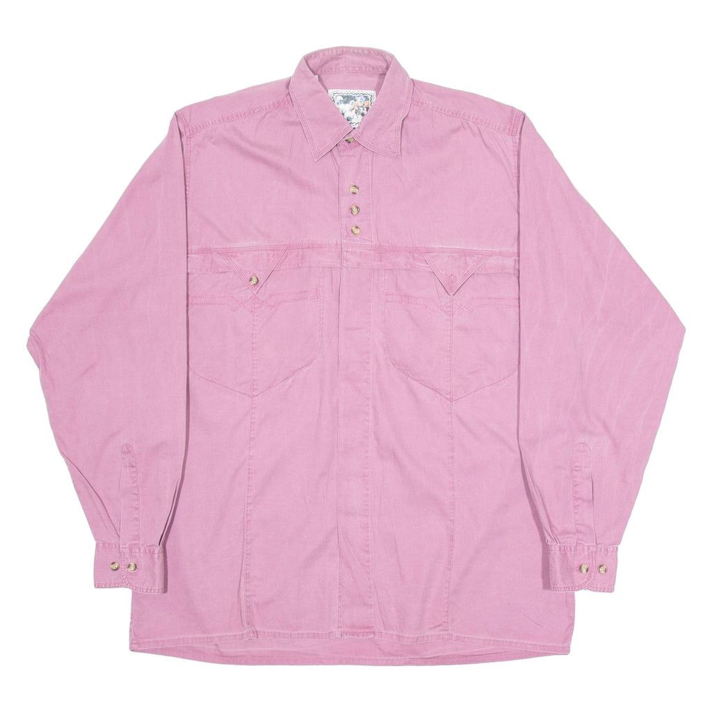 Mens Plain Shirt Purple Long Sleeve S