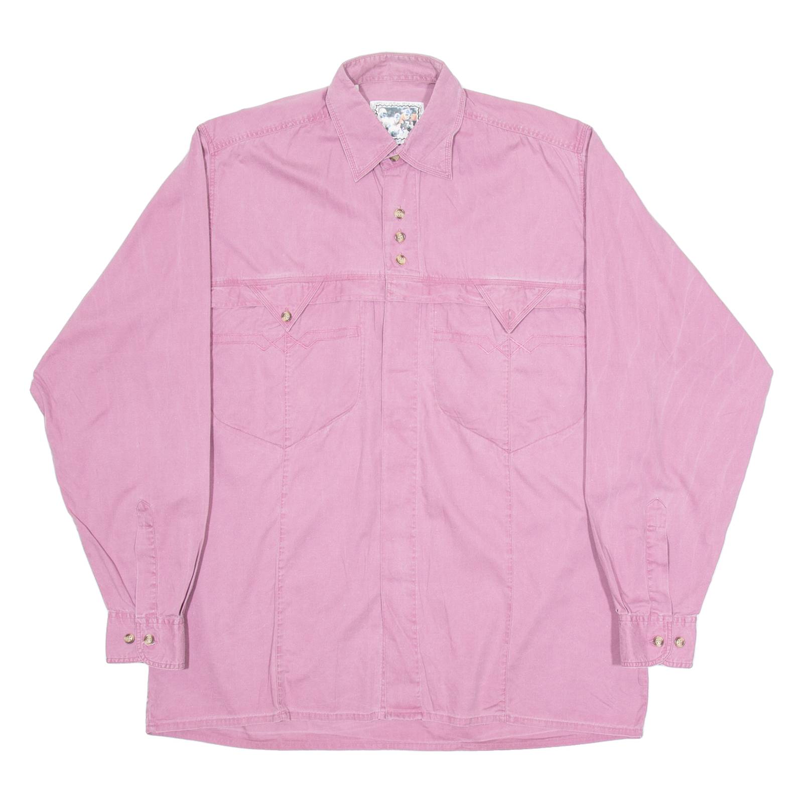 Mens Plain Shirt Purple Long Sleeve S