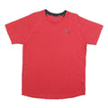 PUMA Mens Red L T-Shirt Short Sleeve Crew Neck Sports Activewear