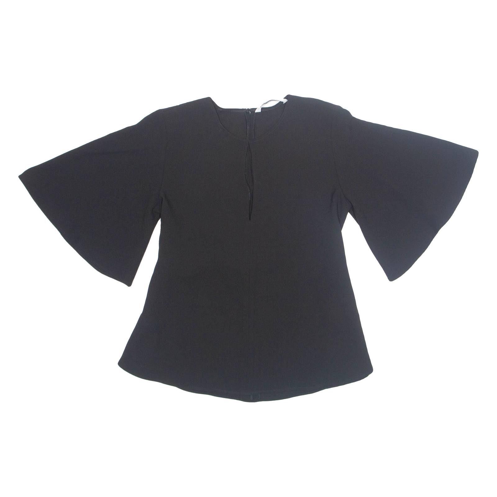 ZARA Belted Womens Blouse Black XS