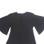 ZARA Belted Womens Blouse Black XS