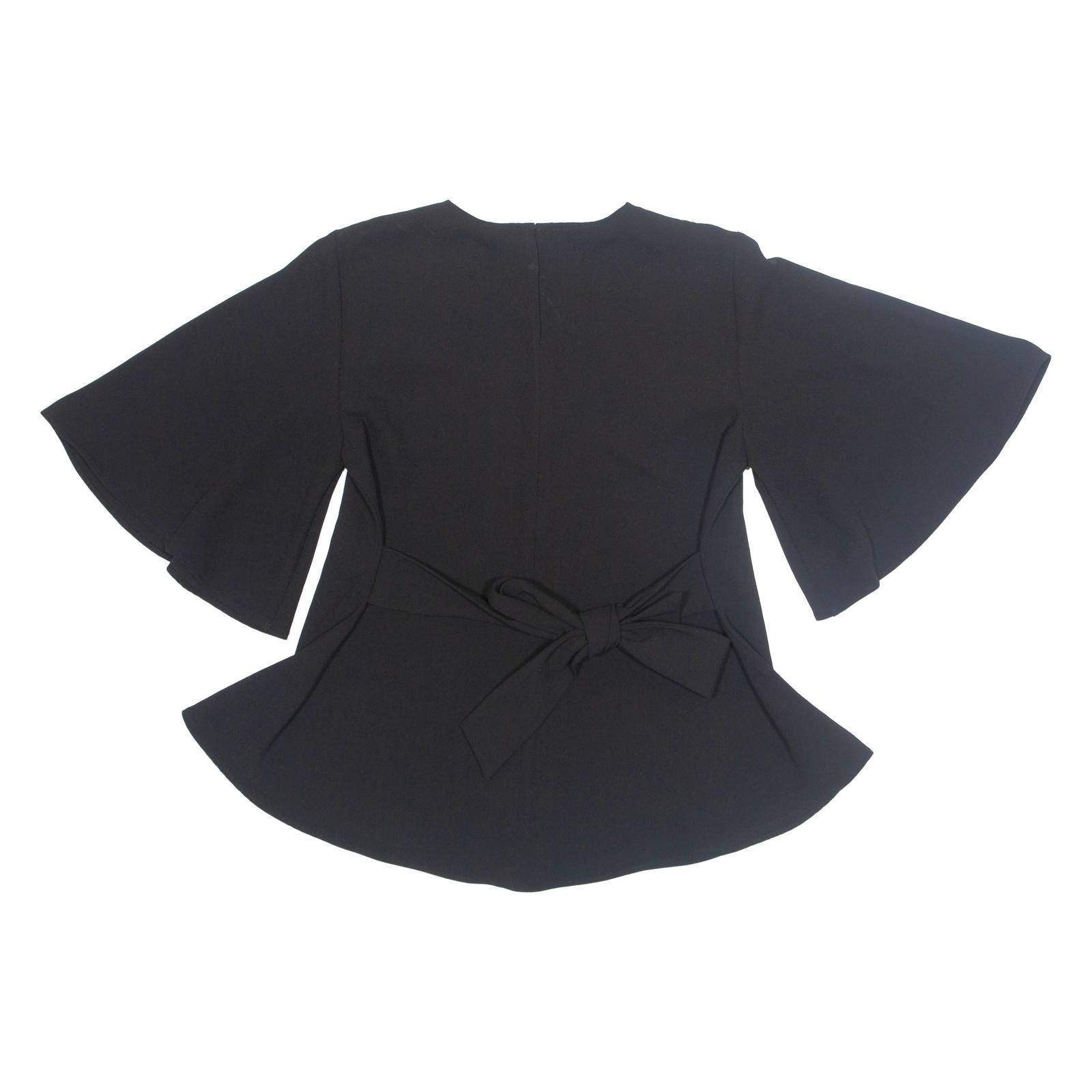 ZARA Belted Womens Blouse Black XS
