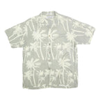 IMPRINTS Mens Grey & White Palm Tree Print Shirt XL Summer Casual Cotton