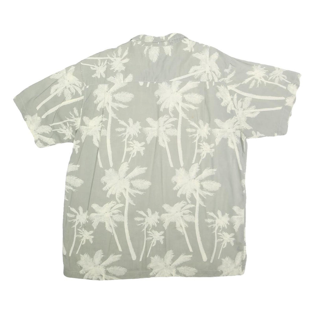 IMPRINTS Mens Grey & White Palm Tree Print Shirt XL Summer Casual Cotton