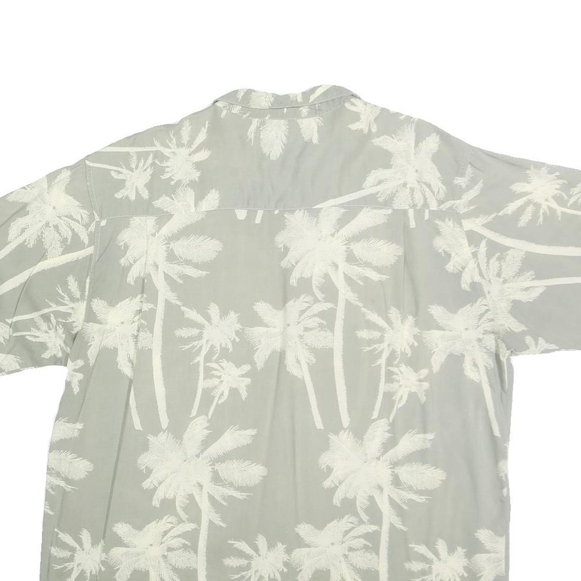 IMPRINTS Mens Grey & White Palm Tree Print Shirt XL Summer Casual Cotton