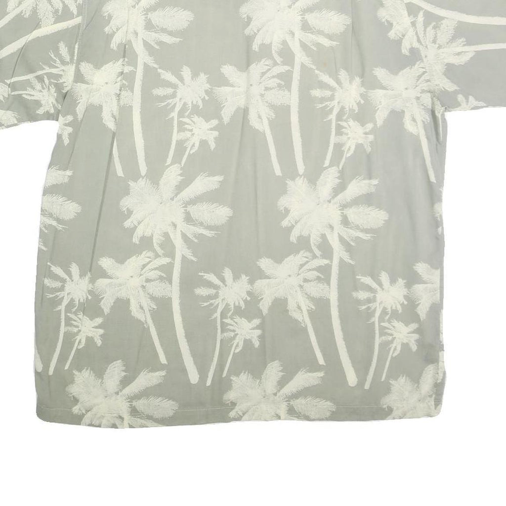 IMPRINTS Mens Grey & White Palm Tree Print Shirt XL Summer Casual Cotton