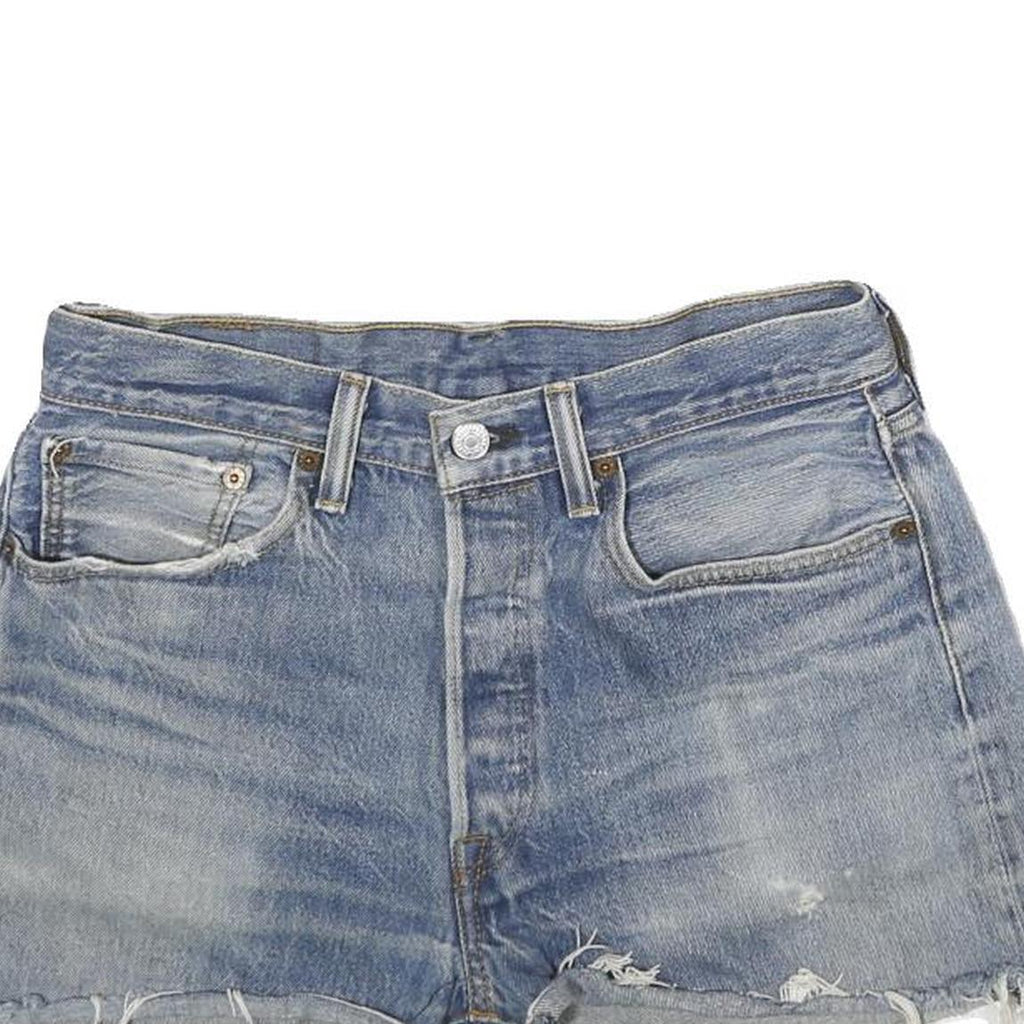 LEVI'S Womens Denim Blue Casual Cut-Off Shorts M W32 Distressed Hem
