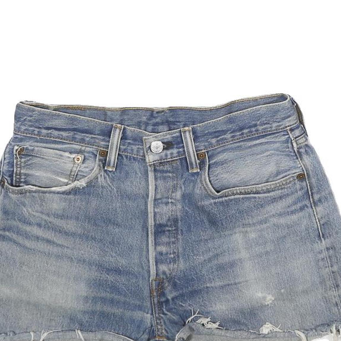 LEVI'S Womens Denim Blue Casual Cut-Off Shorts M W32 Distressed Hem