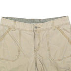 CARHARTT Womens Beige Casual Cotton Blend Shorts L W36 Roll-Up Hem Button