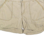 CARHARTT Womens Beige Casual Cotton Blend Shorts L W36 Roll-Up Hem Button